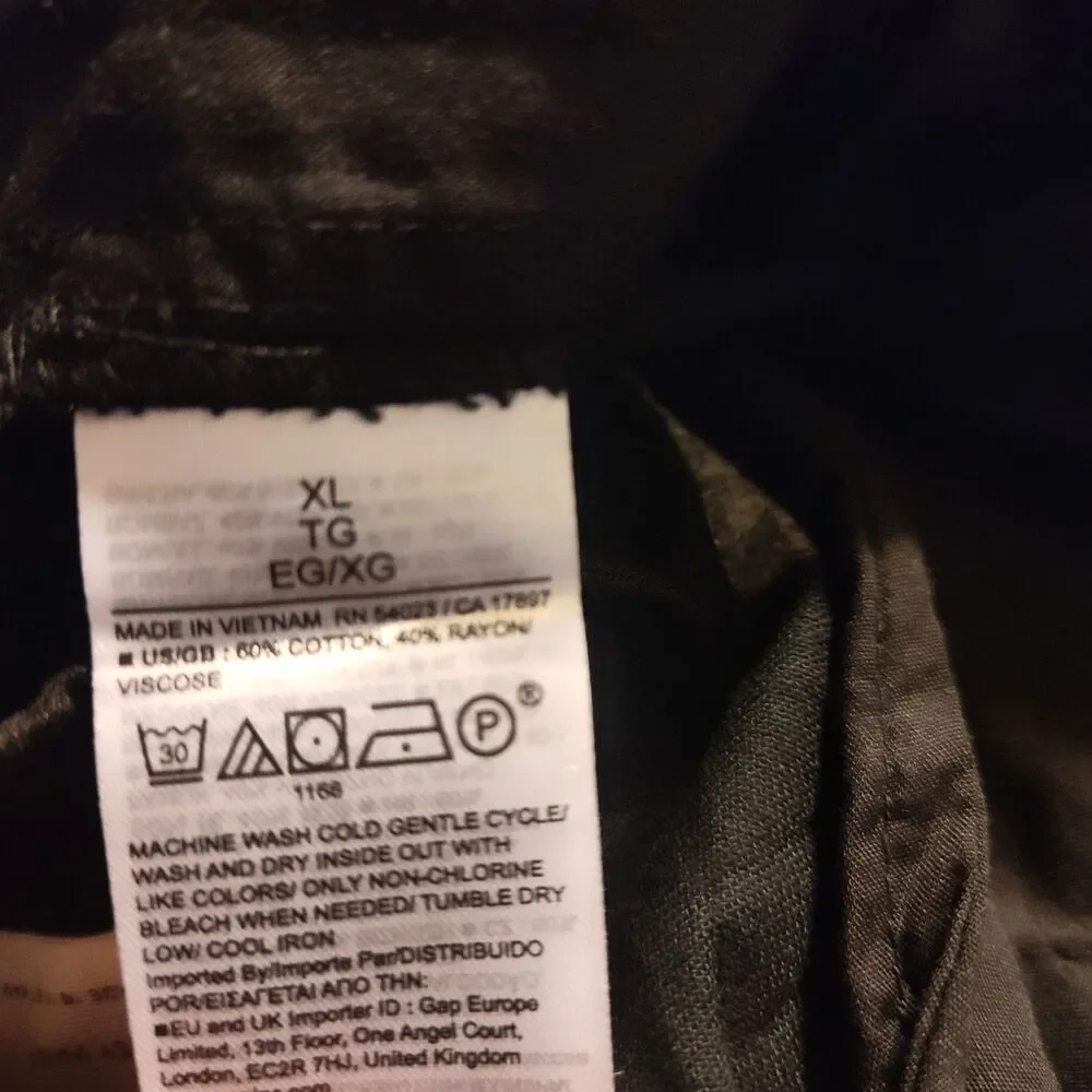 New Gap Pants Size XL Mid Rise Easy Twill Pull On Elastic Drawstring Waist Black